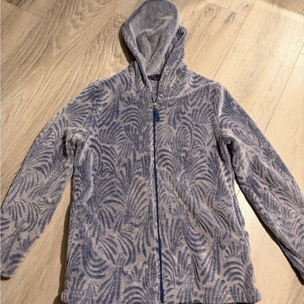 Patterned Blue and Gray Women's Hoodie
